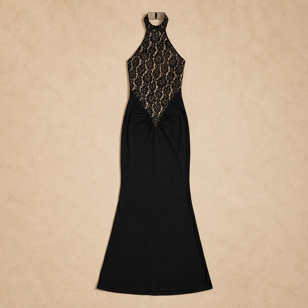 Robe Longue en Dentelle et Dos Nu Flavia