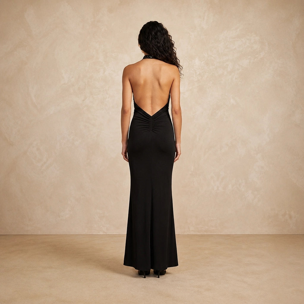 Robe Longue en Dentelle et Dos Nu Flavia