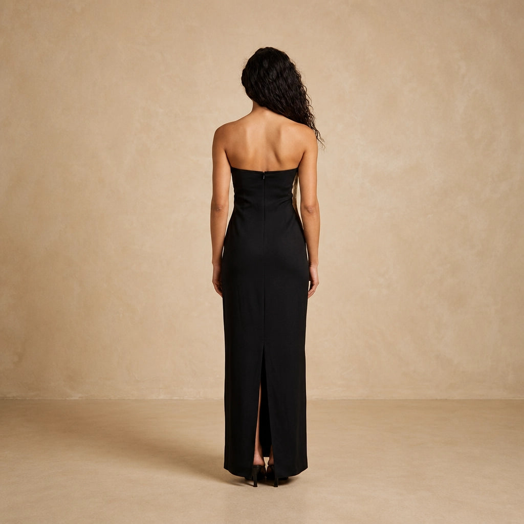 Robe Maxi Bustier à Imprimé Artistique Vellucci
