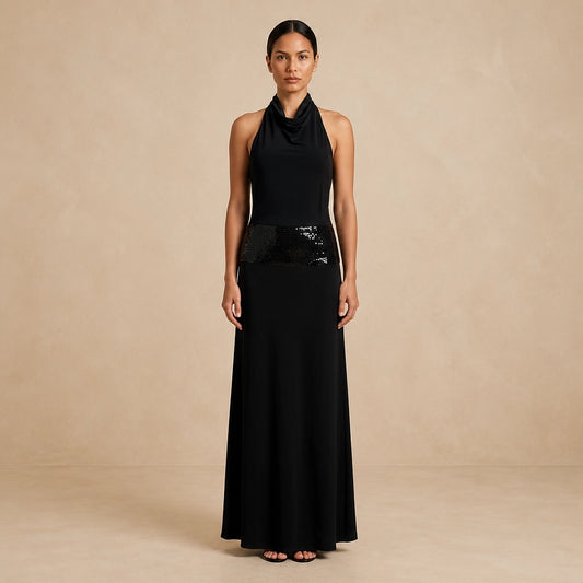 Robe Maxi Dos Nu au Drapé Sculptural Giuliana