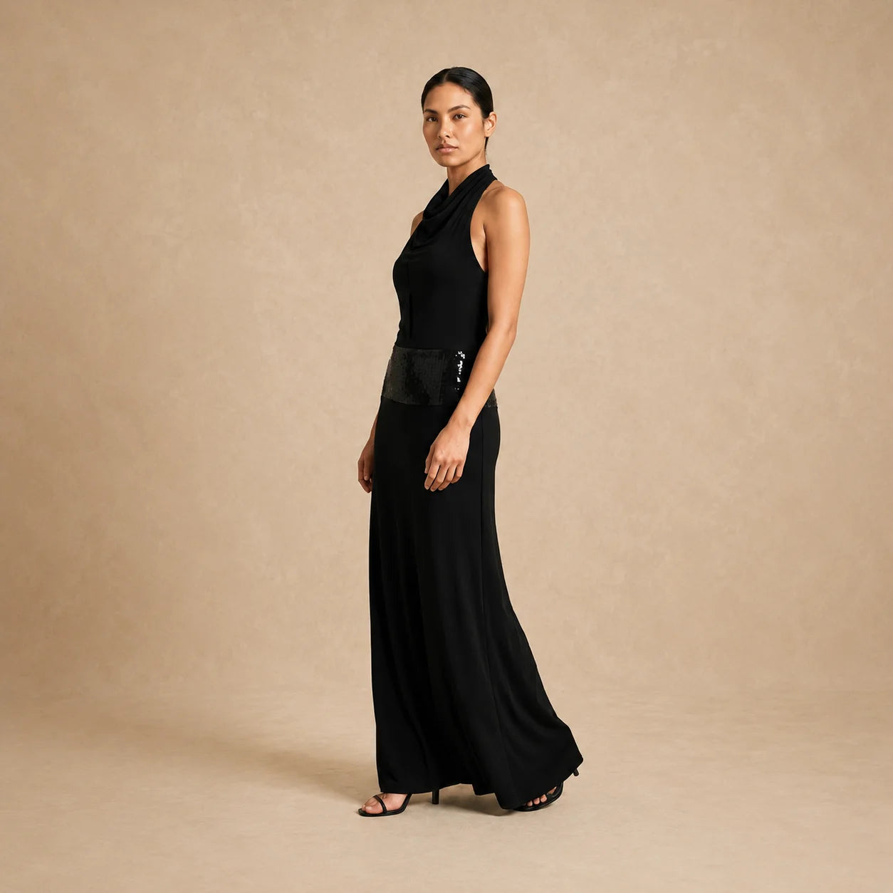 Robe Maxi Dos Nu au Drapé Sculptural Giuliana