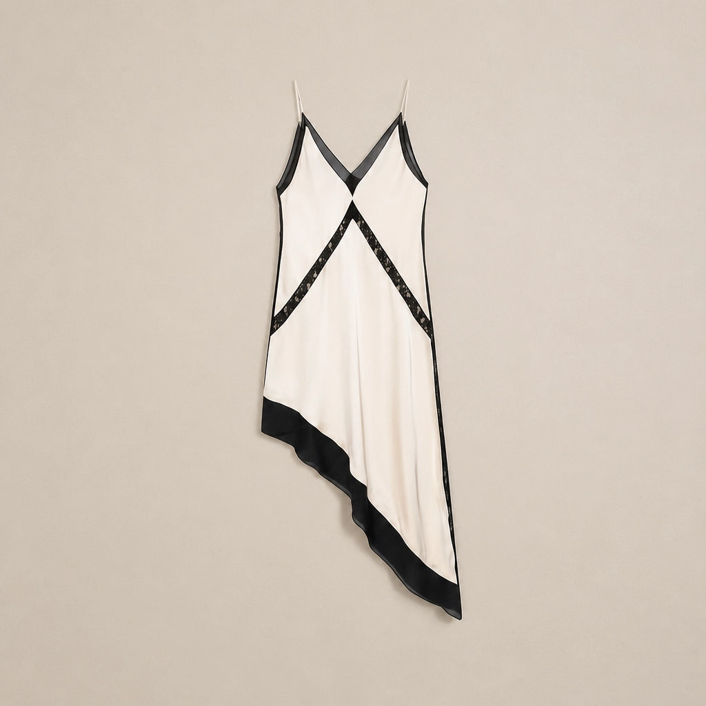 Robe Midi Asymétrique en Satin Drapé Iginia