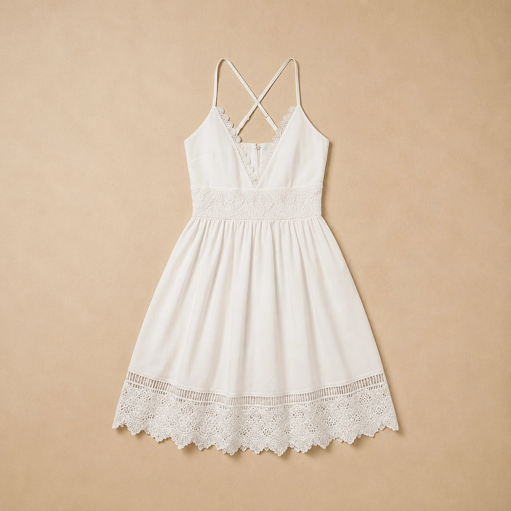 Robe Midi Bohème à Volants et Dentelle Giada