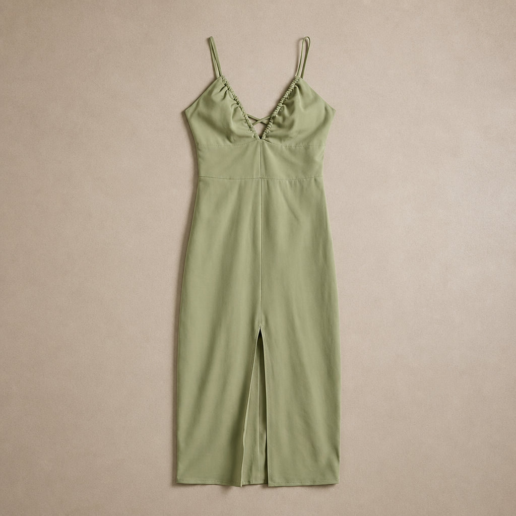Robe Midi Épurée à Encolure V Sagona
