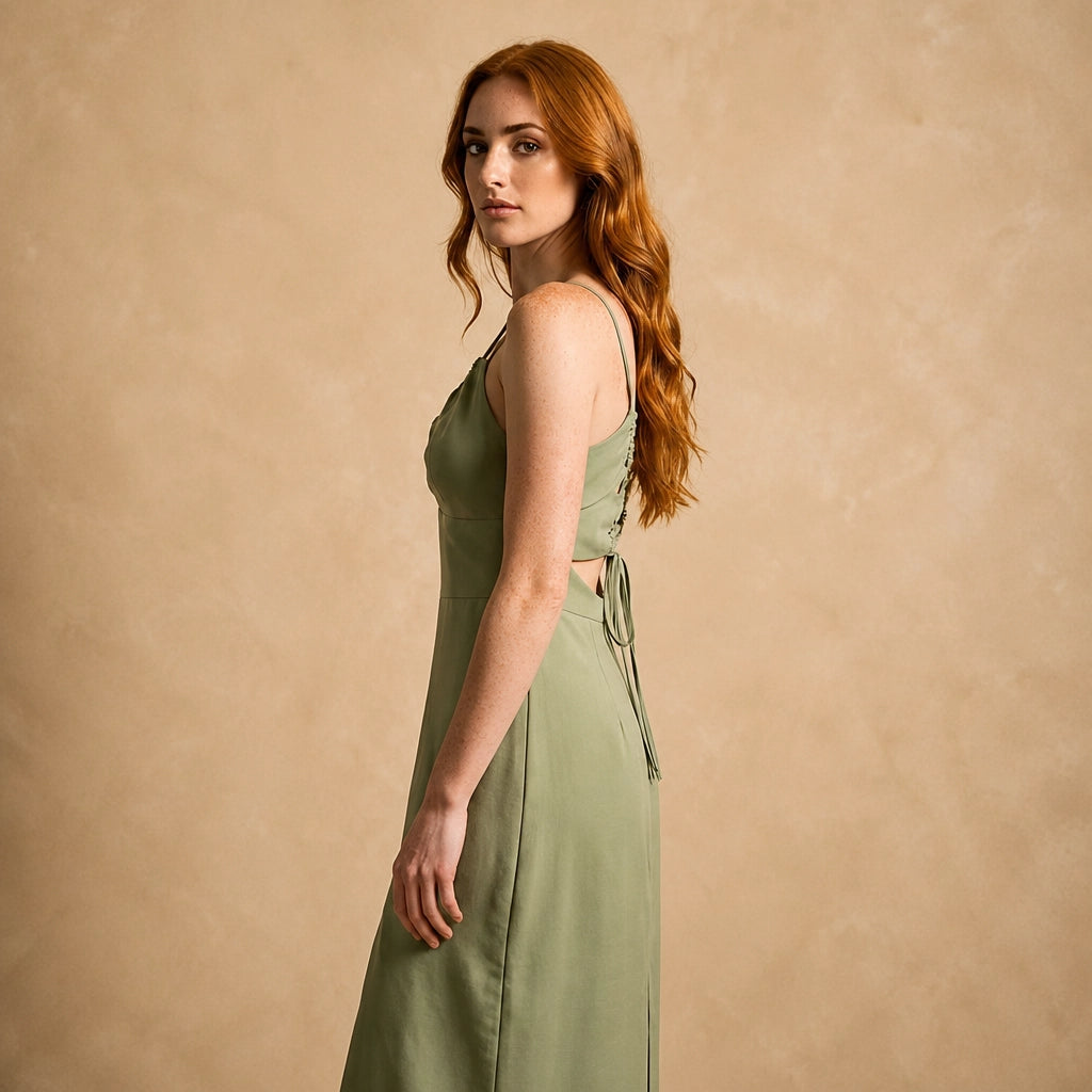 Robe Midi Épurée à Encolure V Sagona