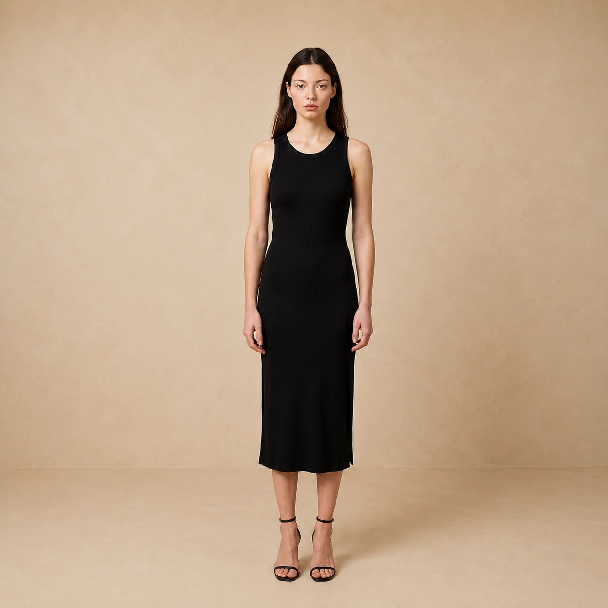 Robe Midi Épurée et Coupe Ajustée Sunseri