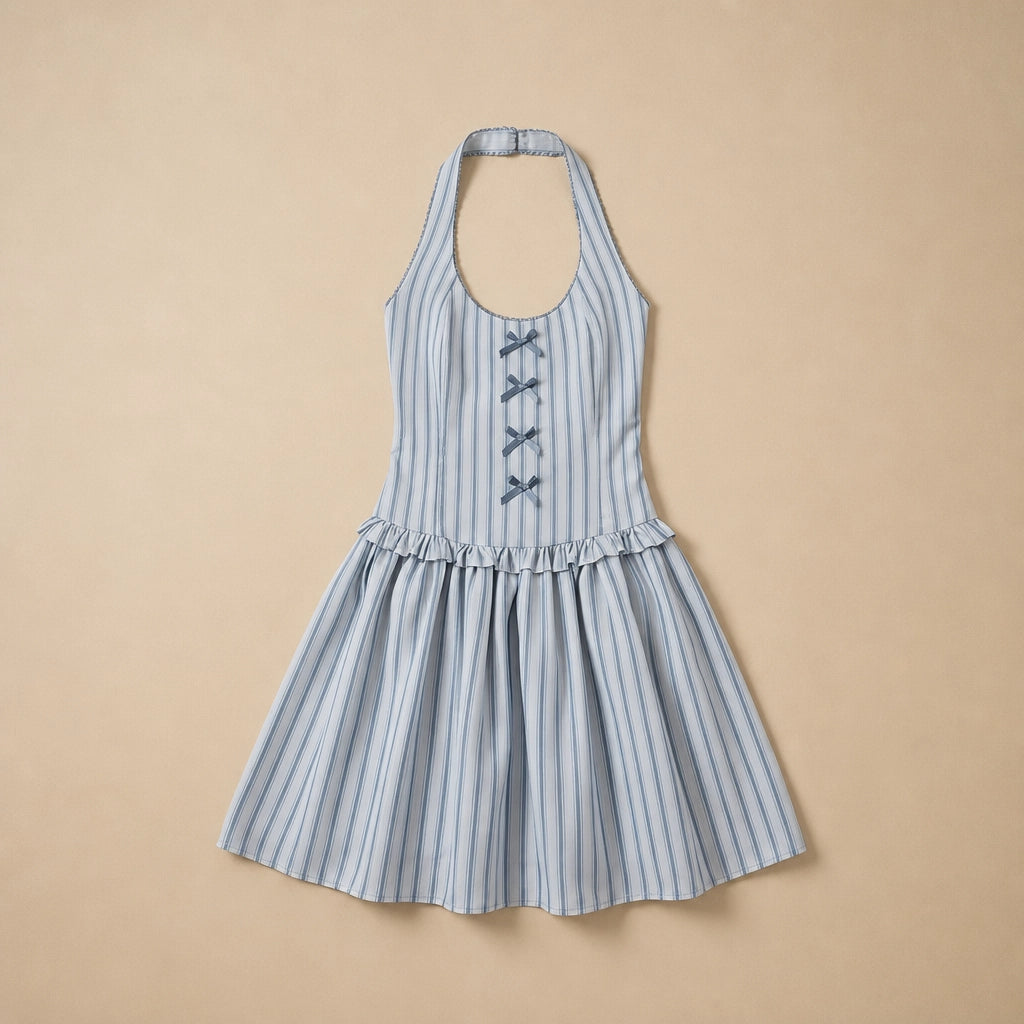Robe Midi Fluide à Rayures Graphiques Santorelli