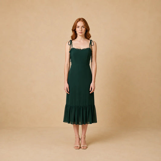 Robe Midi Fourreau Cintrée Vert Foncé Parenti