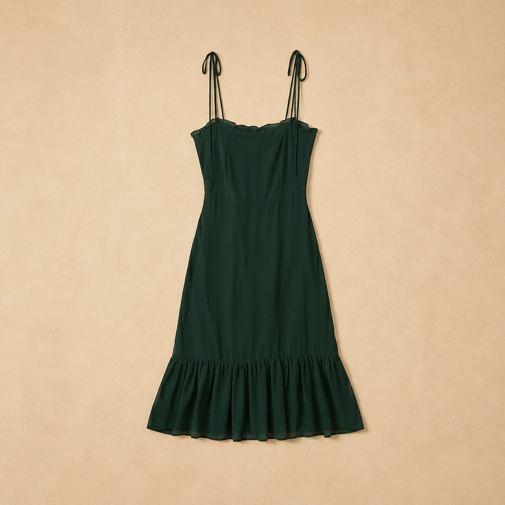 Robe Midi Fourreau Cintrée Vert Foncé Parenti