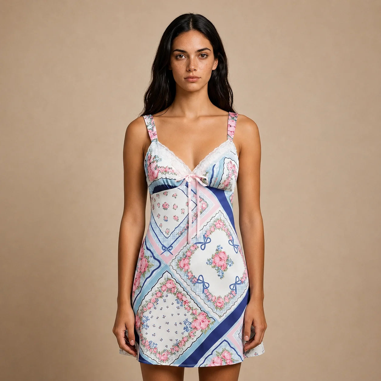 Robe Midi Satinée à Imprimé Abstrait Tierno