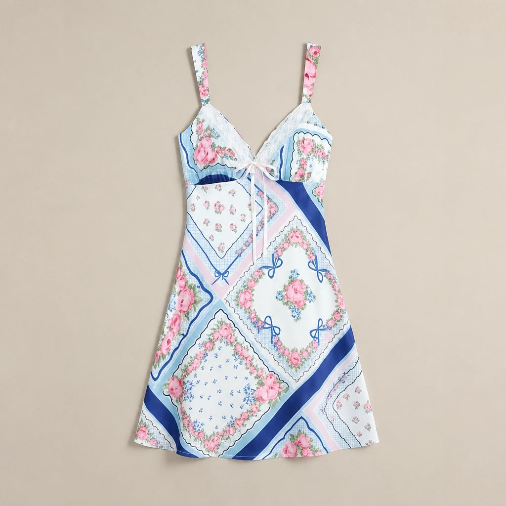 Robe Midi Satinée à Imprimé Abstrait Tierno