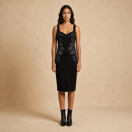 Robe Midi à Encolure Cœur Massaro