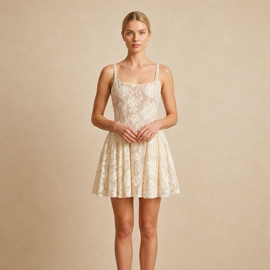 Robe en Dentelle Fine à Fines Bretelles Bono
