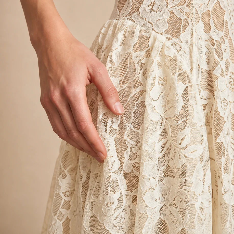 Robe en Dentelle Fine à Fines Bretelles Bono