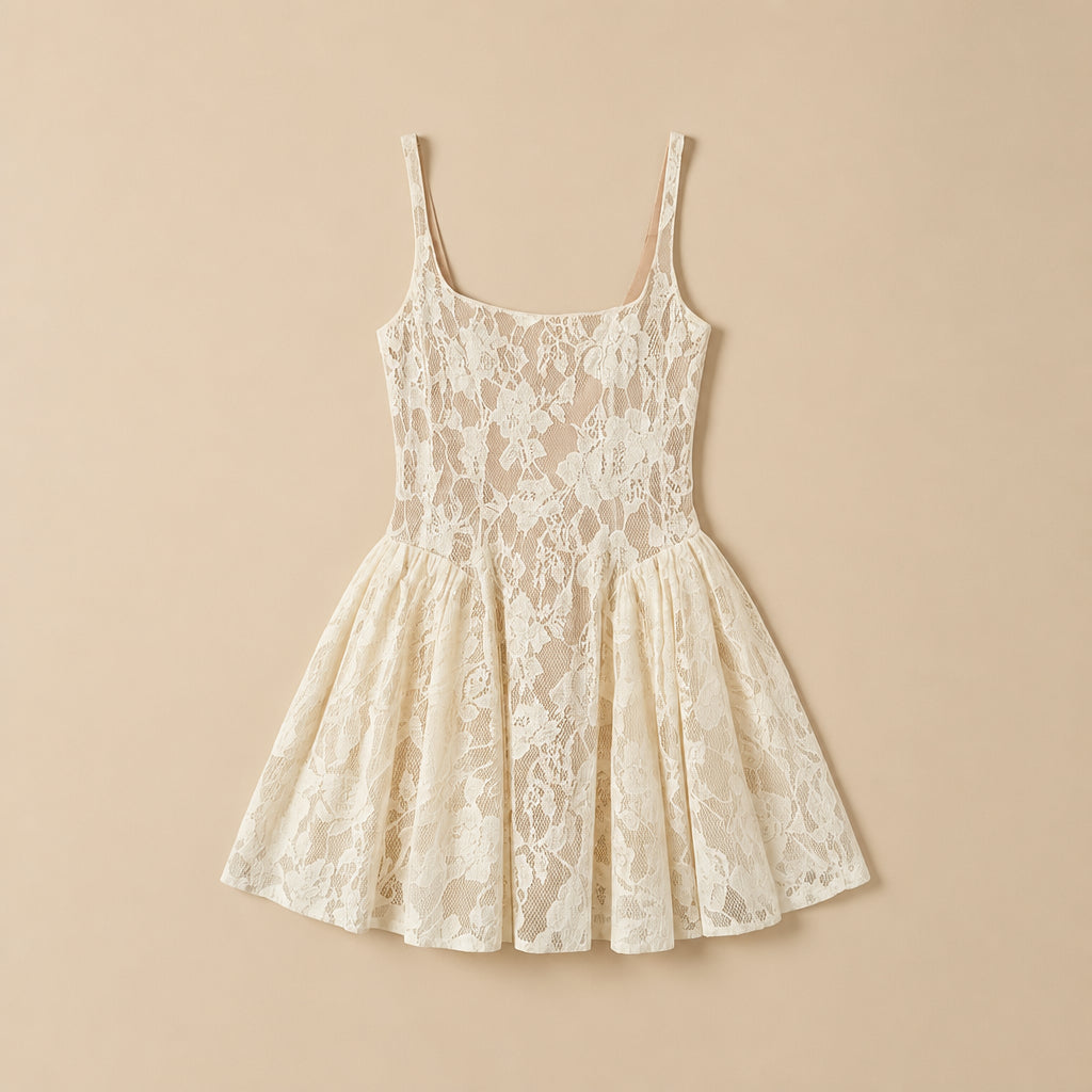 Robe en Dentelle Fine à Fines Bretelles Bono