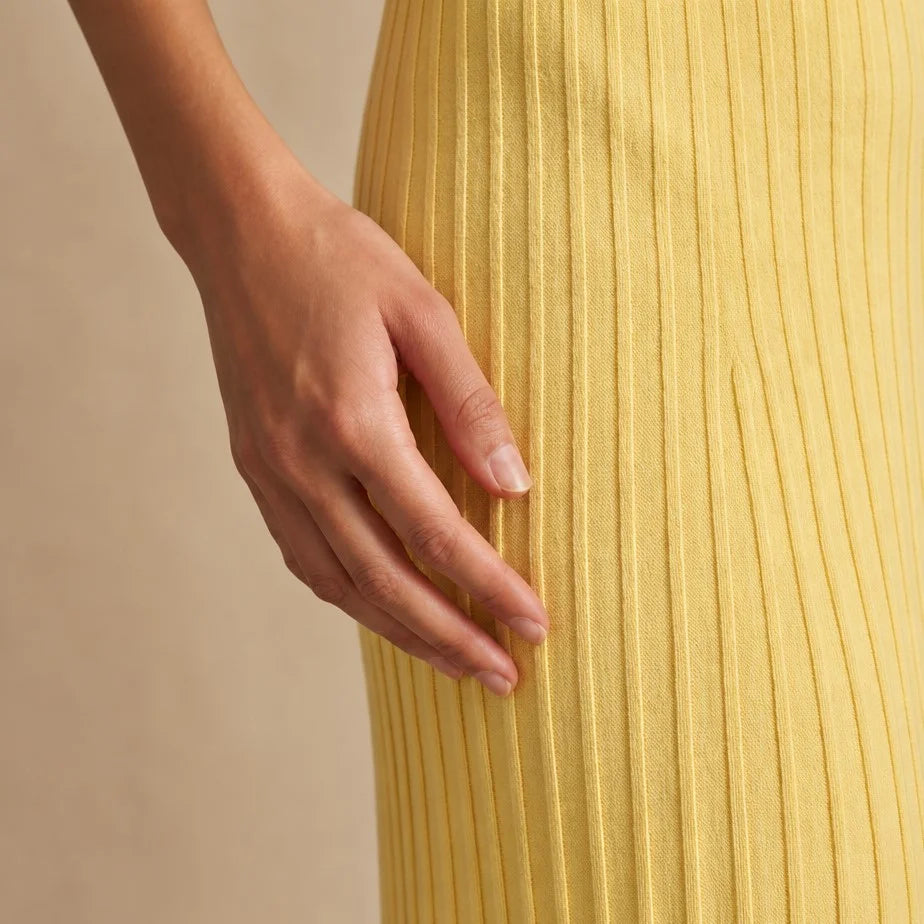 Robe Midi en Maille Plissée Ludovica
