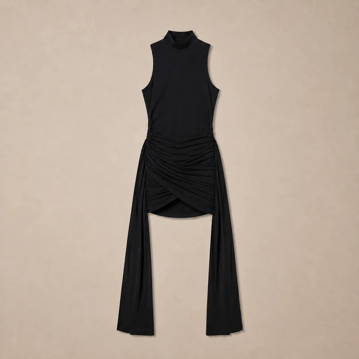 Robe Mini Froncée Sans Manches Ornella