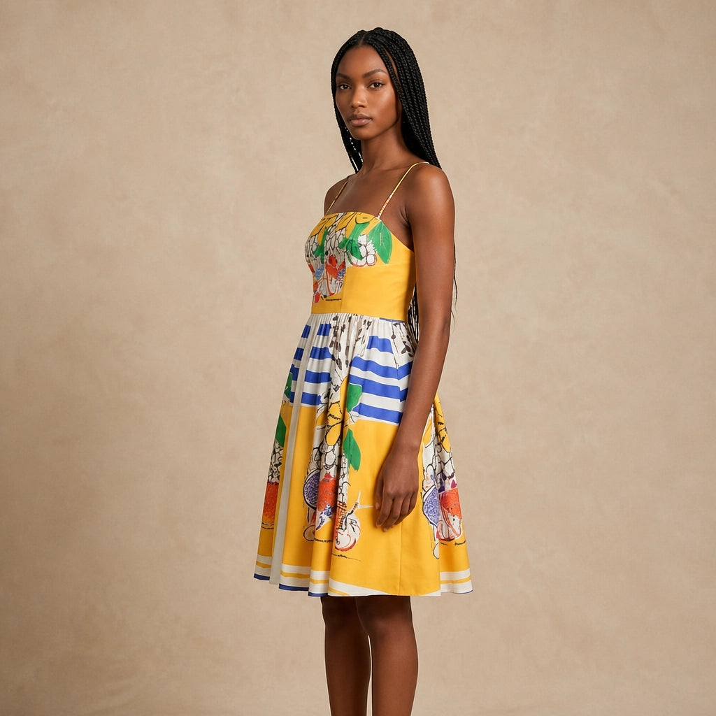 Robe Sans Manches au Motif Fruité Riviera Alida