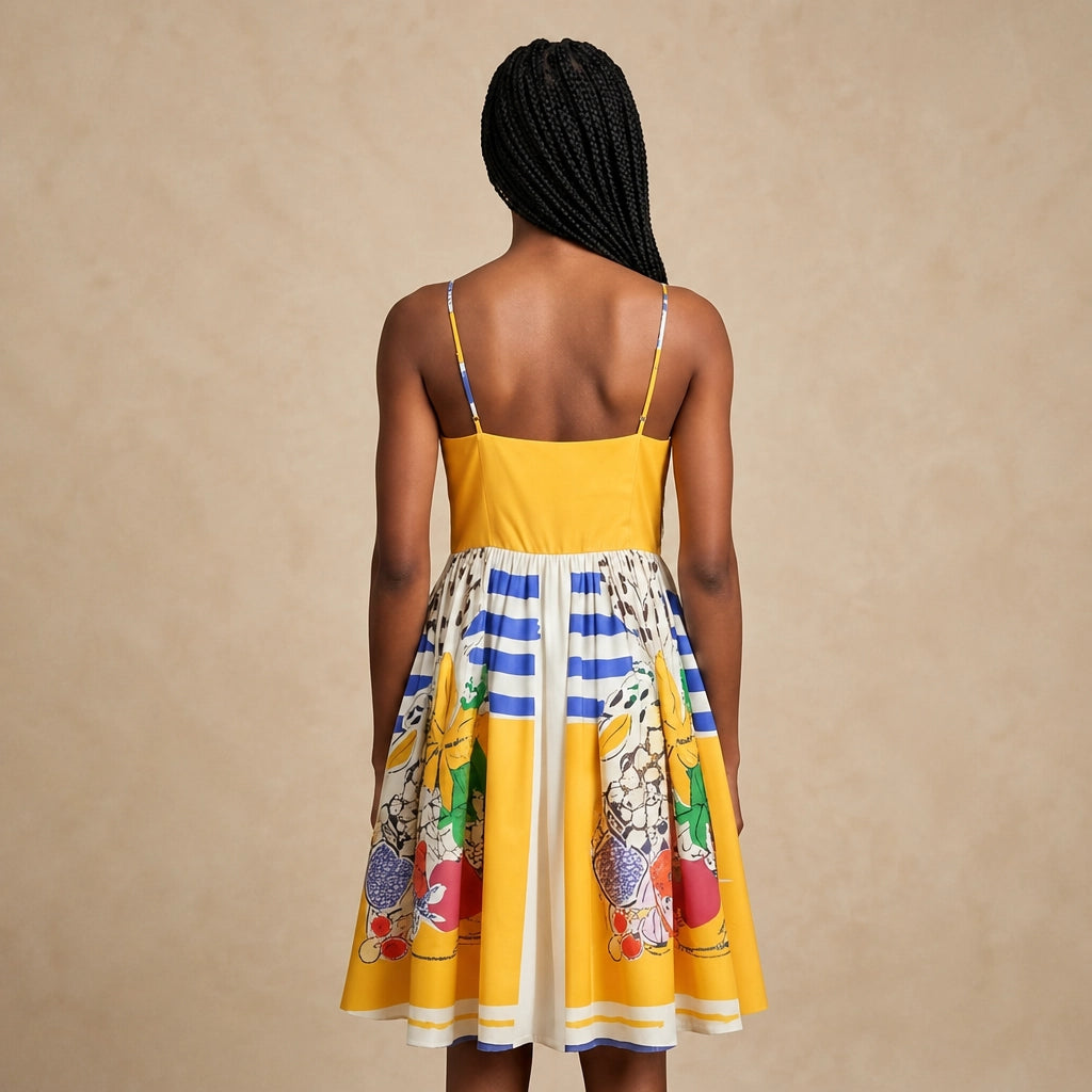 Robe Sans Manches au Motif Fruité Riviera Alida