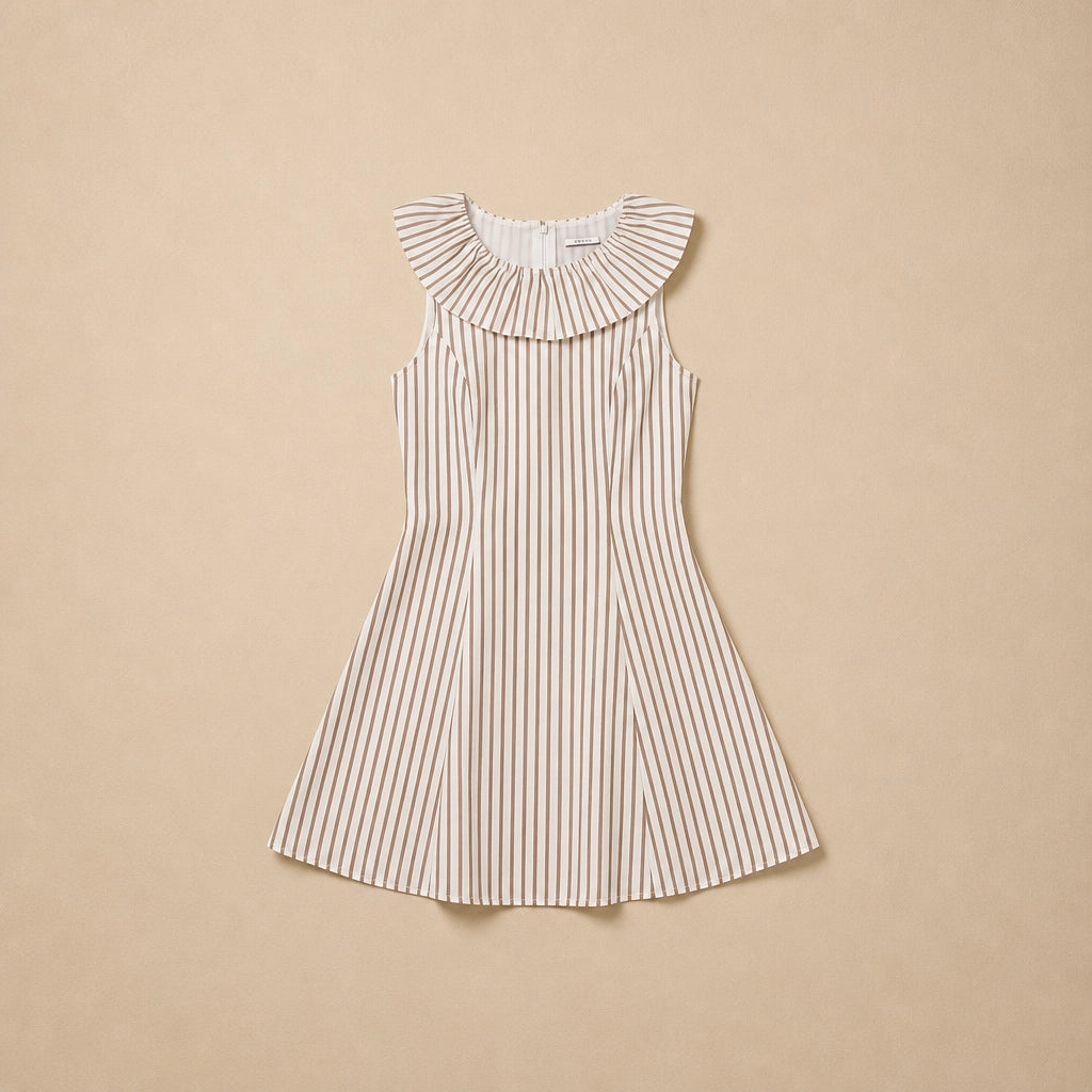 Robe Trapèze Bicolore à Finitions Volantées Paola