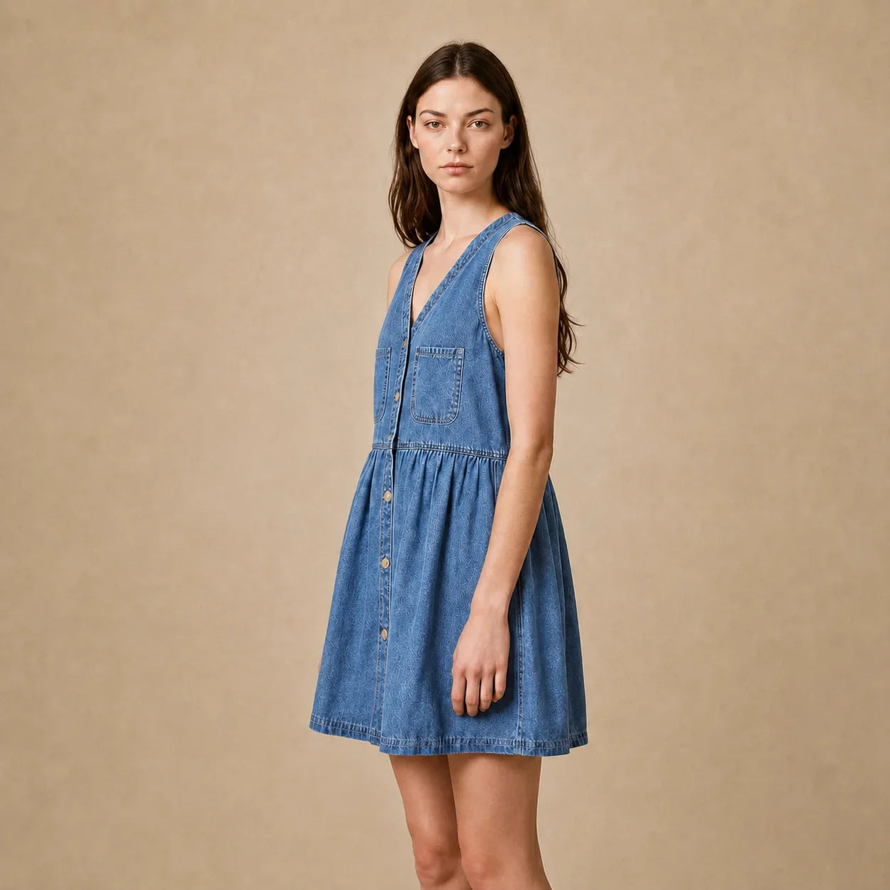 Robe Trapèze en Denim Boutonné Matilde