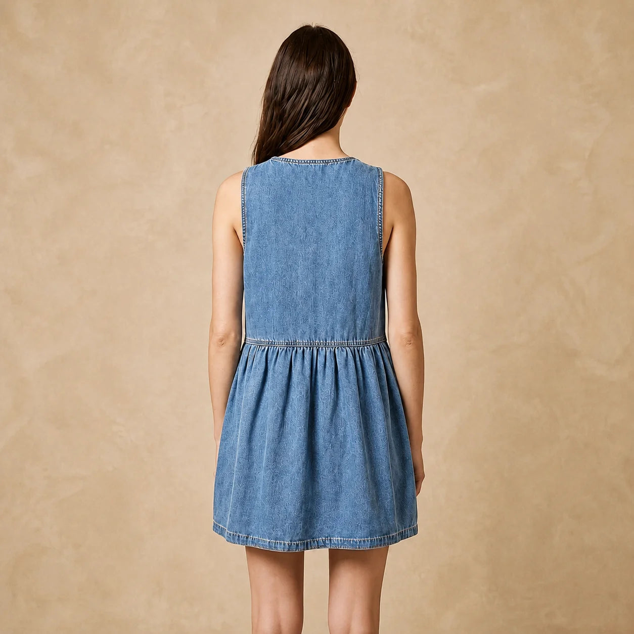 Robe Trapèze en Denim Boutonné Matilde