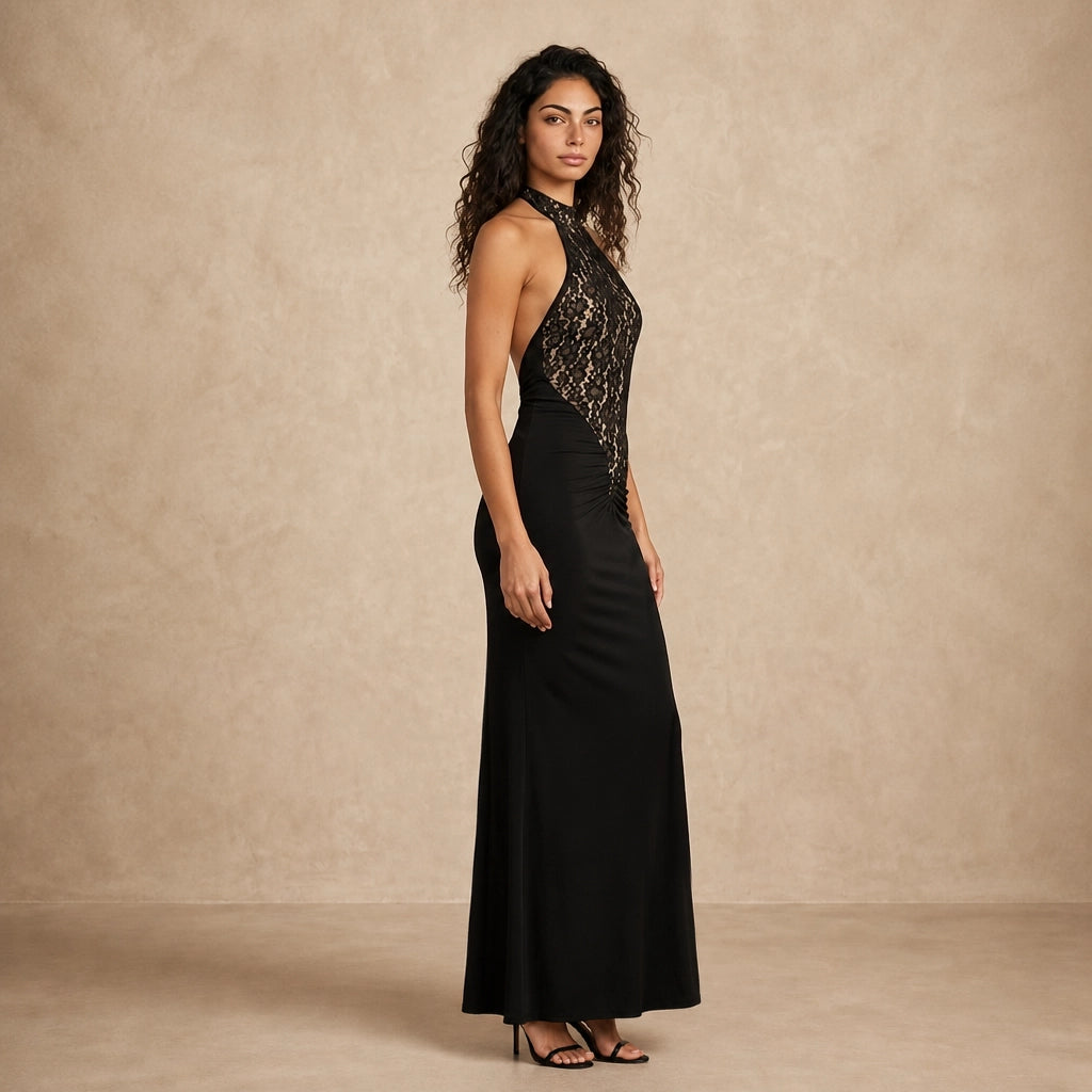Robe Longue en Dentelle et Dos Nu Flavia