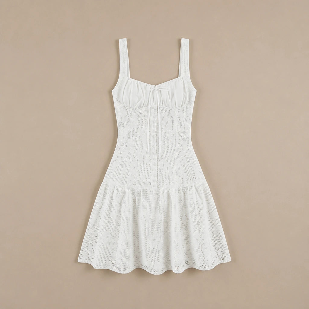 Robe en Maille Blanche Florale Pellecchia