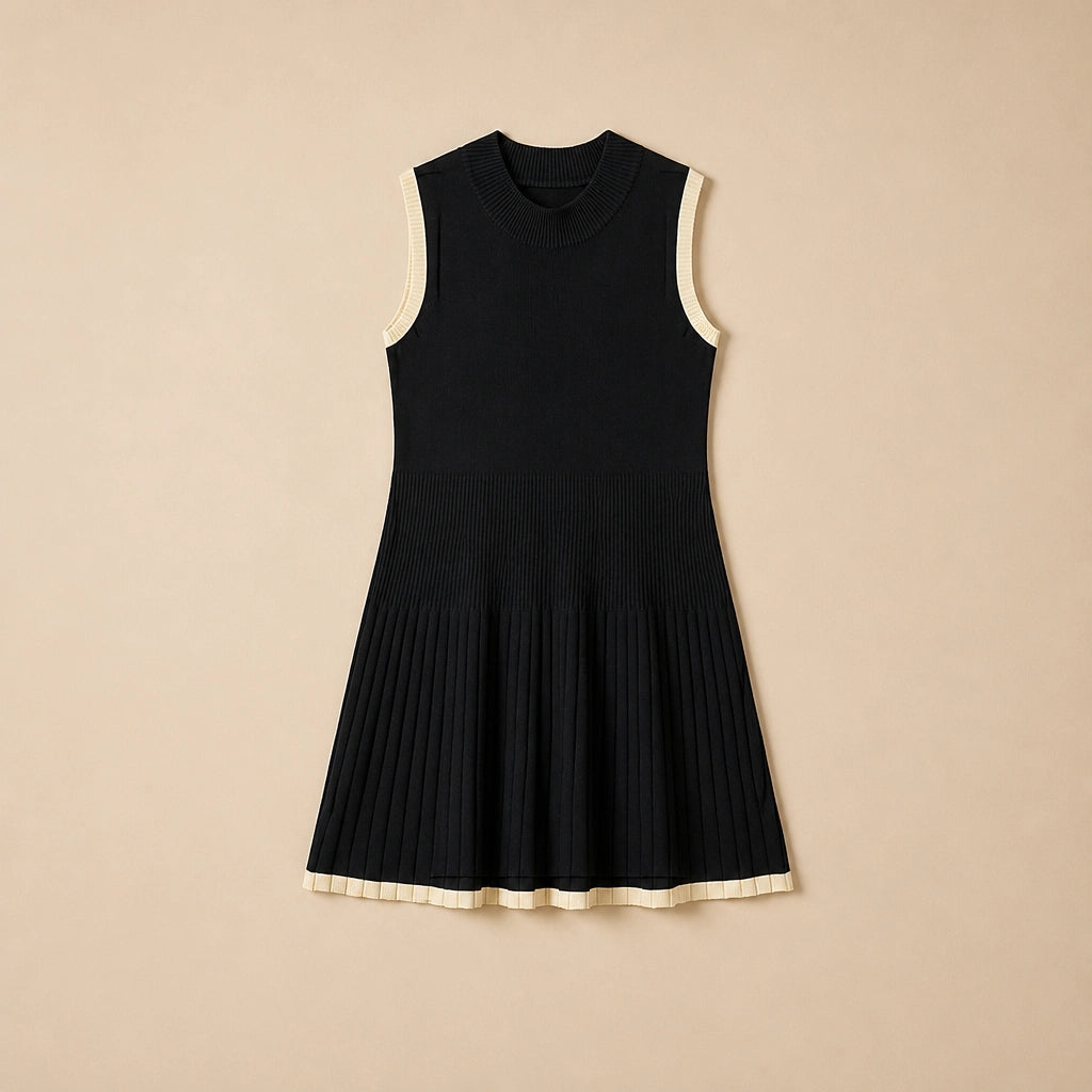 Robe en Maille Plissée Costanza