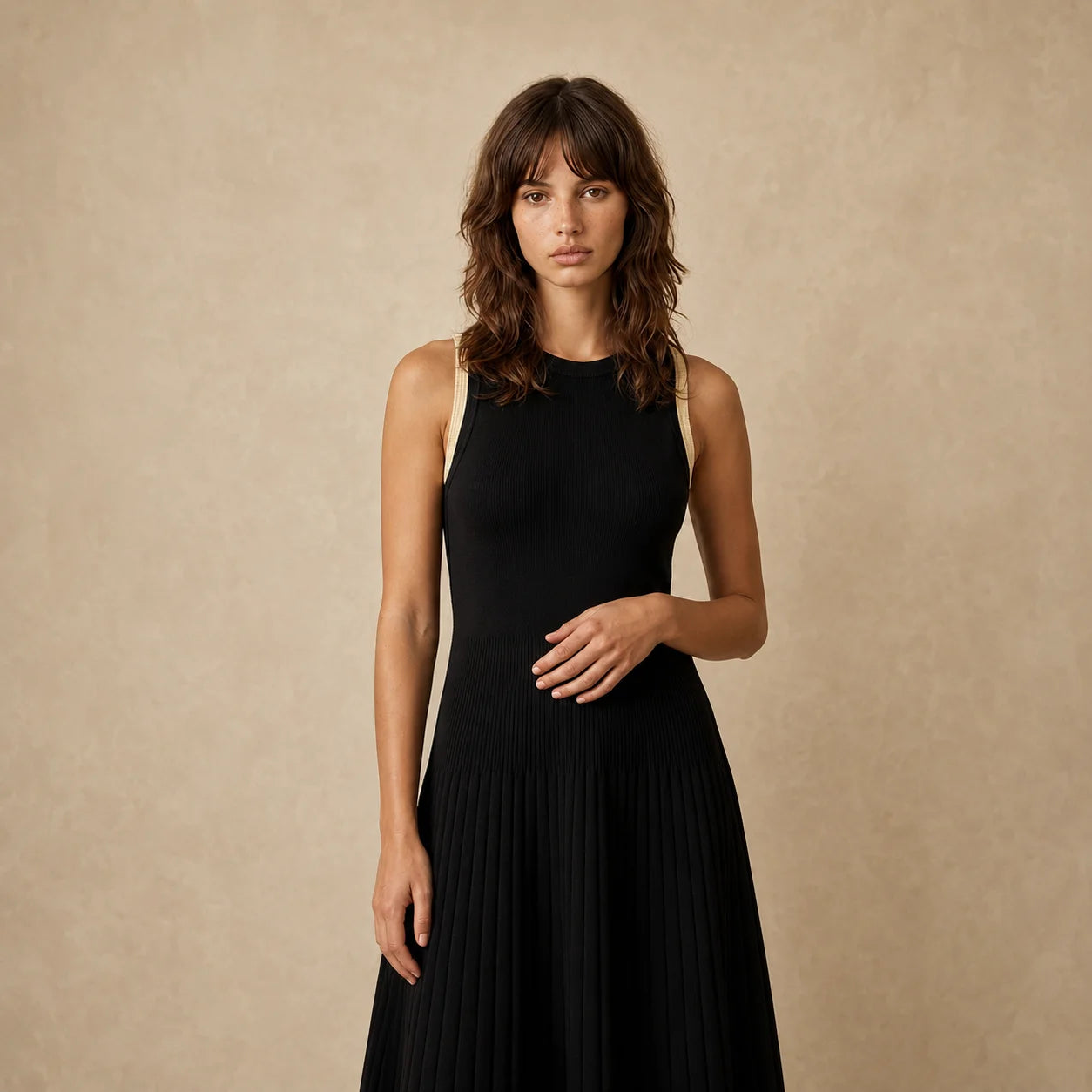 Robe en Maille Plissée Costanza