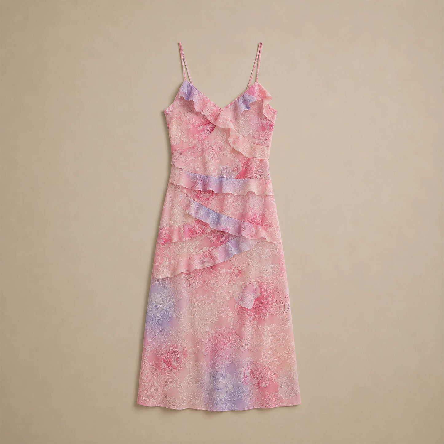 Robe Longue à Encolure en V Graphique Rugani