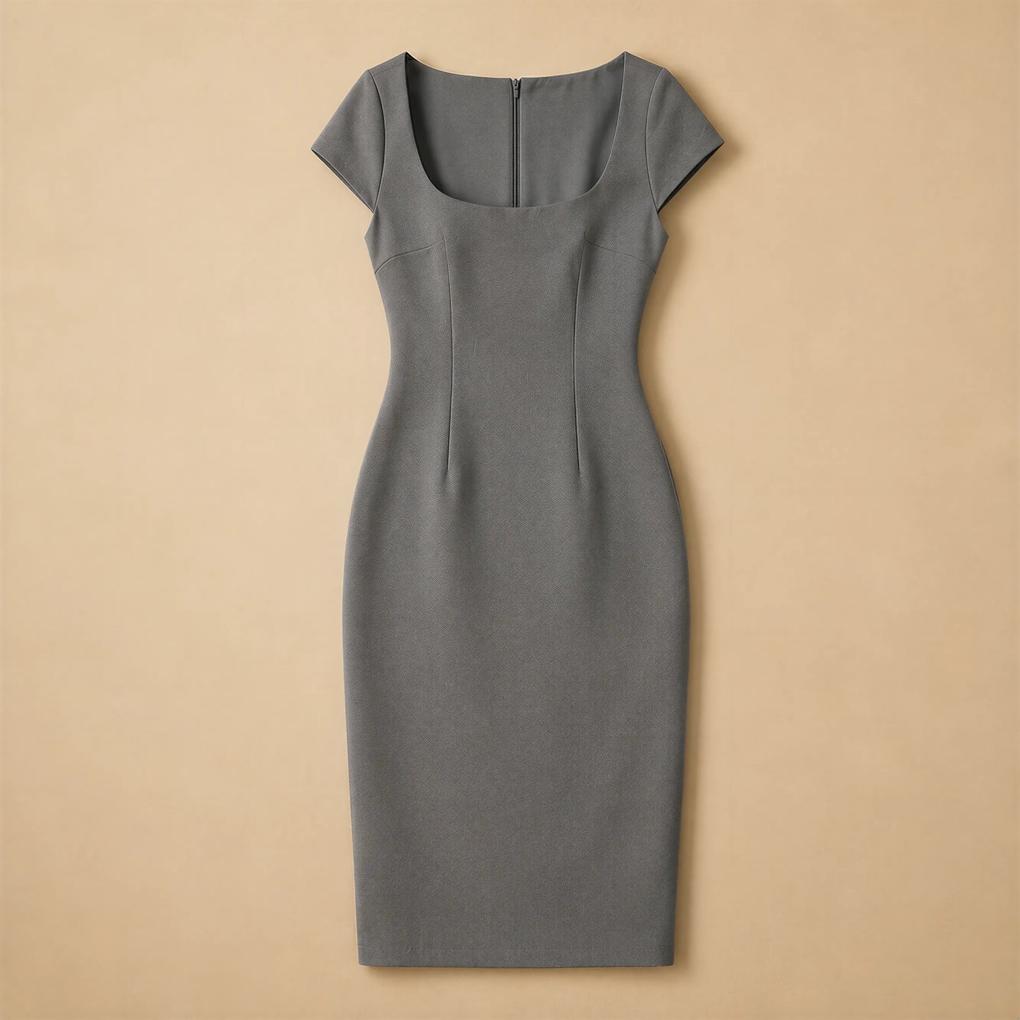 Robe Courte Moulante à Encolure Carrée Sarro
