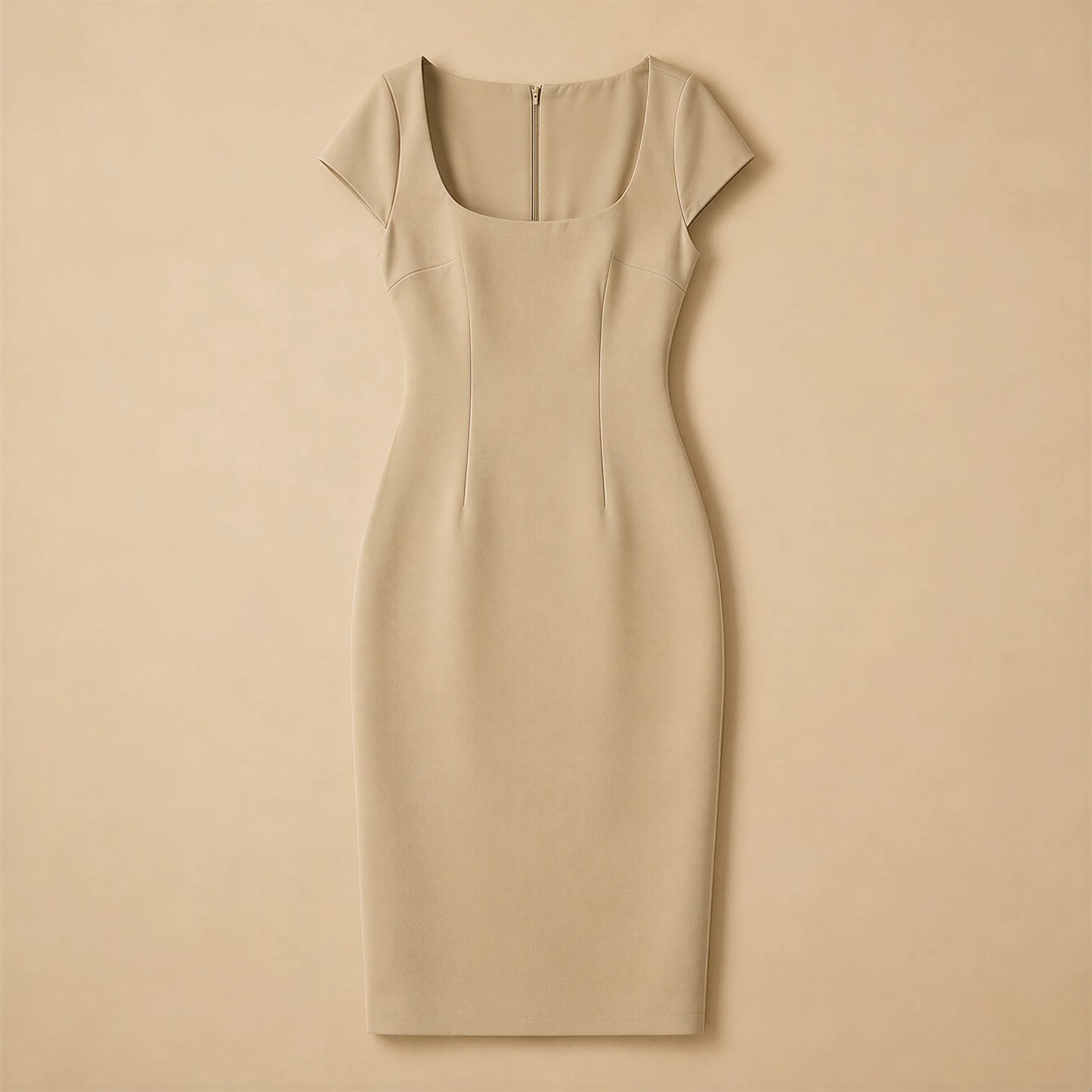 Robe Courte Moulante à Encolure Carrée Sarro